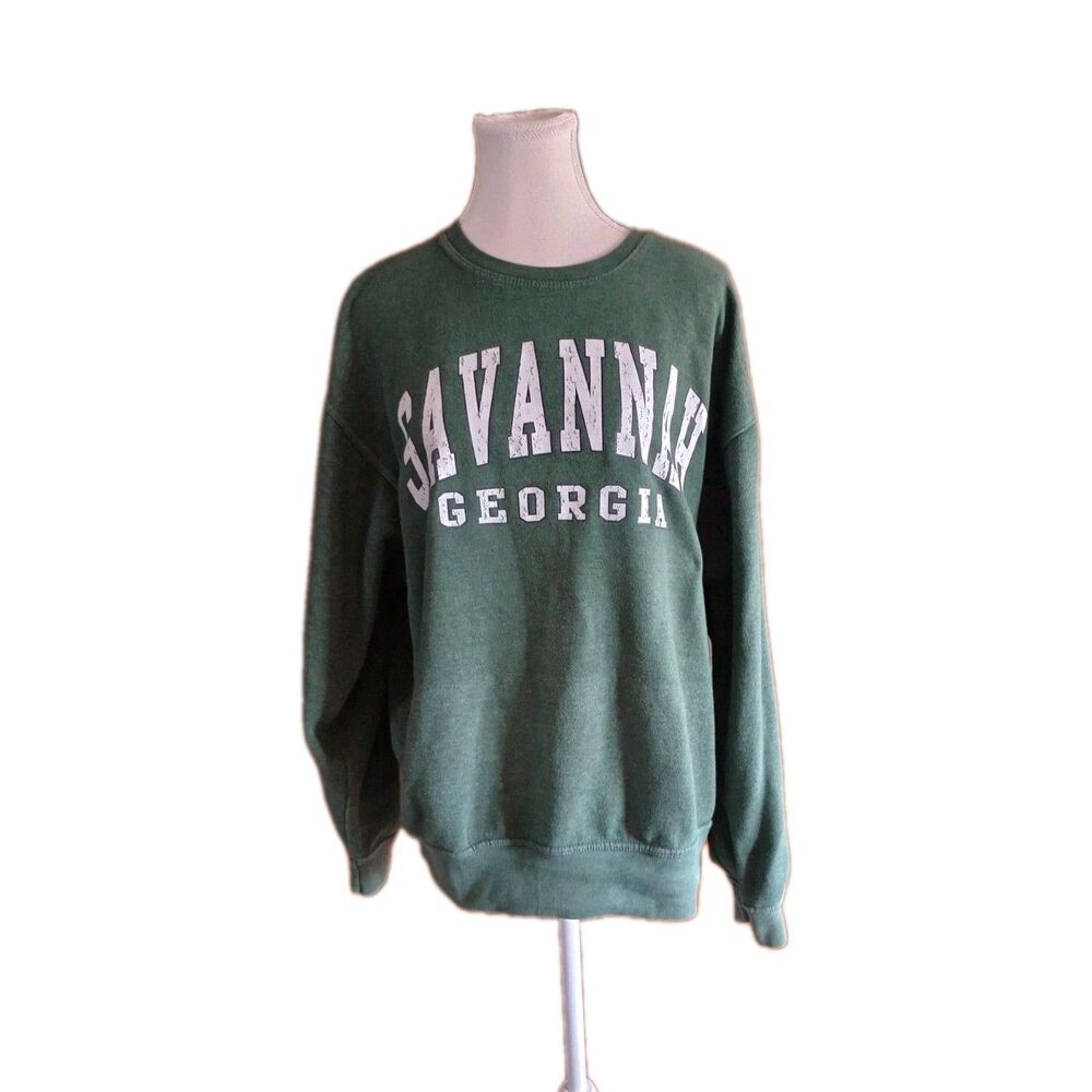 Pacific & Co. Green Savannah Georgia long sleeve soft sweatshirt women L Comfy